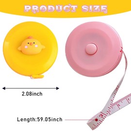 5 Pieces Mini Tape Measure, Dressmaking Tape Measure, Cartoon Animal Tape Measure, Round Soft Tape Measure, Retractable Tape Measure, Measuring Ruler, Portable Tape Measure