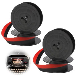 JCUQGDOO 2 Pairs Universal Typewriter Ribbon, Black and Red Ink Ribbon Twin Spool, Vintage Typewriter Ink Ribbon Twin Spool Replacement Pack for Typewriter
