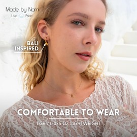 Made by Nami Women's Earrings Set in Silver or Gold with Rainbow Pendant Made of Surgical Stainless Steel Hypoallergenic & Waterproof Earrings Boho Jewellery Women, Stainless Steel, No Gemstone