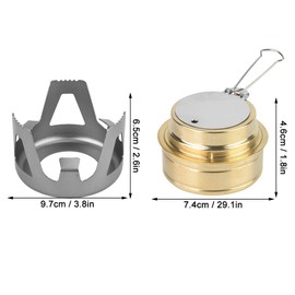 Socobeta Alcohol Stove, Mini Portable Brass Spirit with Aluminium Stand for Camping Hiking Outdoor, Ultra Light Mini Cooking Spirit Alcohol Fuel (Grey)