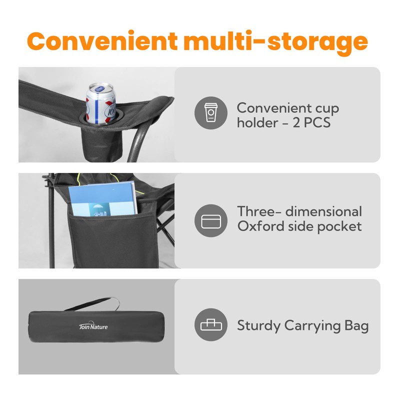 Join Nature Outdoor Large Camping Chairs for Adults, Heavy Duty