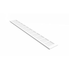 MS Beschläge Powder-Coated Aluminium Ventilation Grille White RAL9016 Web Plate Traffic White 80 mm Wide Door Ventilation Heater Cover Worktop Ventilation Exhaust Air Supply Air Grille (Length 300 mm)