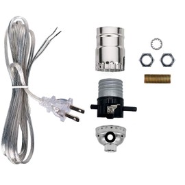 Creative Hobbies Make a Lamp or Repair Kit with Essential Hardware and Matching Cord (Silver)