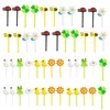 GDFHBD 48 Pieces Mini Plastic Fruit Signs, Cute Cartoon Animals,