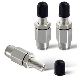 ZYINING 3PCS Air Inflation Schrader Valve Air Spring Bag Parts Push to Connect for 1/4" OD Air Line Tubing for Truck Suspension Fittings Part for Line Hose Air Valve