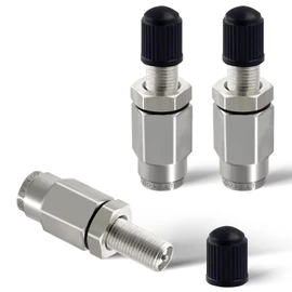 ZYINING 3PCS Air Inflation Schrader Valve Air Spring Bag Parts Push to Connect for 1/4" OD Air Line Tubing for Truck Suspension Fittings Part for Line Hose Air Valve