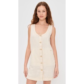 Faherty Women's Linen Denim Malibu Dress, Whitecliff Wash, M