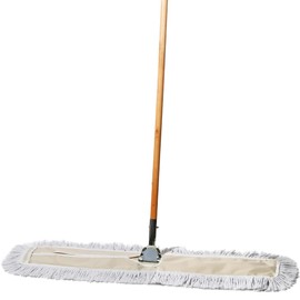 Tidy Tools Commercial Dust Mop & Floor Sweeper, 36 in. Dust Mop for Hardwood Floors, Cotton Mop Head, Wooden Broom Handle, Industrial Dry Mop for Floor Cleaning & Janitorial Supplies