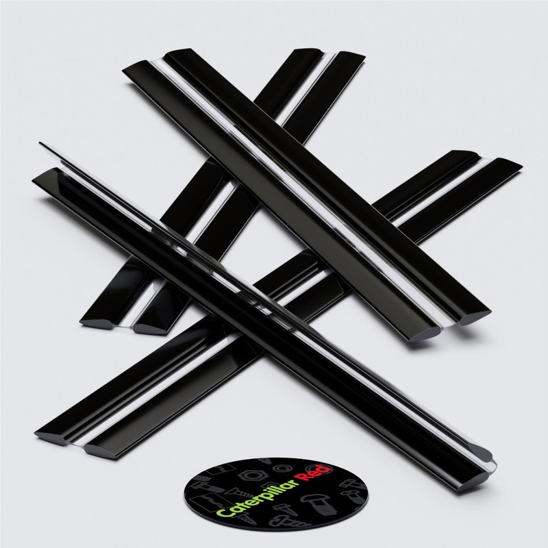 3 x 300 mm black flex hinges with low profile,