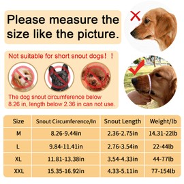 Dog Muzzle for Large Dogs, Dog Muzzles for Biting, Breathable Adjustable Basket Muzzle Comfortable for German Shepherd, Australian Shepherd, Golden Retriever, Labrador Retrieve-M