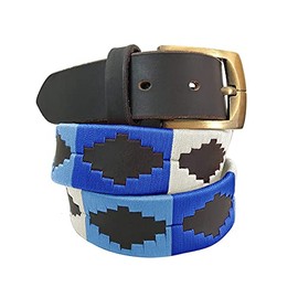 Carlos Diaz Mens Womens Premium Unisex Brown Leather Embroidered Designer Polo Belt (105 cm/ 40-42 Inches)