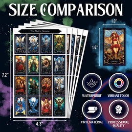 Pack 80 Pcs Witchy Astrology Fairy Tarot Card Stickers for Journaling Water Bottles Laptop Scrapbooking Teens Girls Boys Adults Waterproof Aesthetic Sticker Small Vinyl Decals