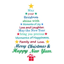 Skystuff Christmas Wall Sticker Large Christmas Tree Window Sticker Merry Christmas Wall Decorations Xmas Door Window Clings for Christmas Home Party New Year Decoration (Color 2)