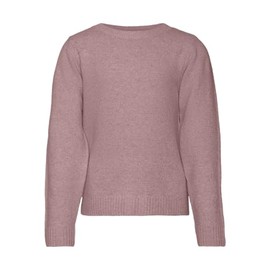 VERO MODA Girl's VMDOFFY LS O-Neck Blouse GA NOOS Pullover Sweater, Woodrose/Detail:Melange, 116