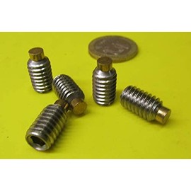 18-8 Stainless Steel Brass Tip Set Screw 5/16"-18 x .500 Thread Length 20 pcs