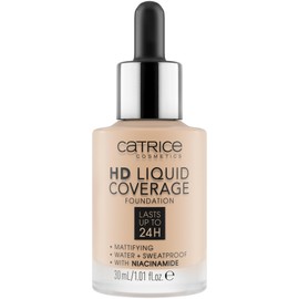 Catrice | HD Liquid Coverage Foundation | 24H Wear, Matte Finish, High Coverage, Waterproof Formula with Niacinamide | Vegan & Cruelty Free (010 | Light Beige)