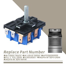 YIYANTO W10857622 Range Dual Infinite Control Switch Replacement for Whirlp for Maytag for KitchenAid for Jenn-Air for Kenmore for Sears, Replace AP5989899 PS11731368 W10437092 4383881 MDPA-W704-UNM