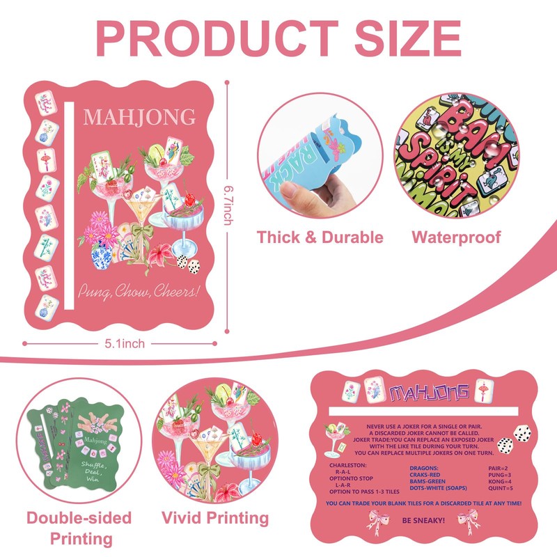 2 IN 1 Mahjong Tile Mixer Shufflers Cards and Line