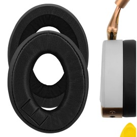 Geekria QuickFit Protein Leather Replacement Ear Pads for Parrot Zik, ZIk 1.0 Wireless Headphones Ear Cushions, Headset Earpads, Ear Cups (Black)