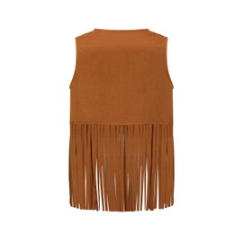 Eymitory Girls Suede Fringe Vest Western Cowgirl Outfits Sleeveless Tassels Outfit Shirt Jacket