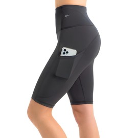 CompressionZ Women's Compression High Waisted Biker Shorts, Tummy Control for Workouts 10"/7" Black