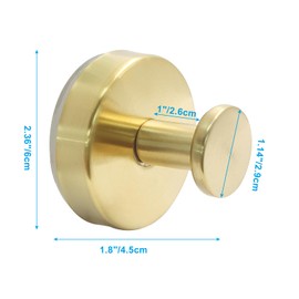 OSVJE Suction Cup Hooks for Shower, Bathroom Wall, Glass, Mirror, Tile, Strong Adhesive Hooks for Hanging Towels – Gold, 4-Pack, No Drilling Required