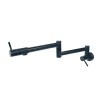 ZTT Matte Black 360° Swing Arm Sink Kitchen Faucet Wall