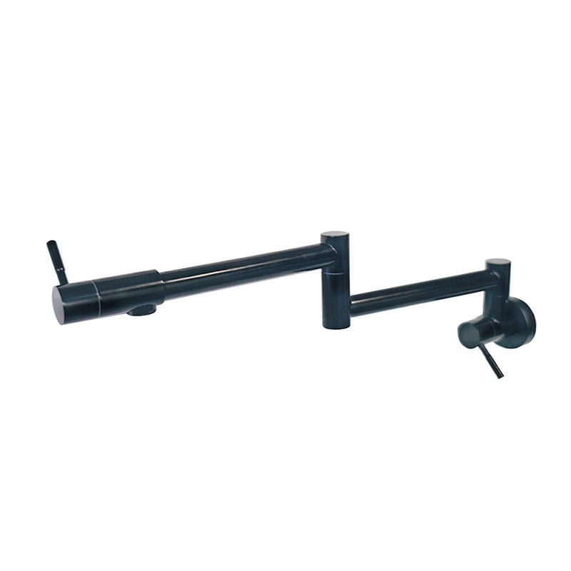 ZTT Matte Black 360° Swing Arm Sink Kitchen Faucet Wall