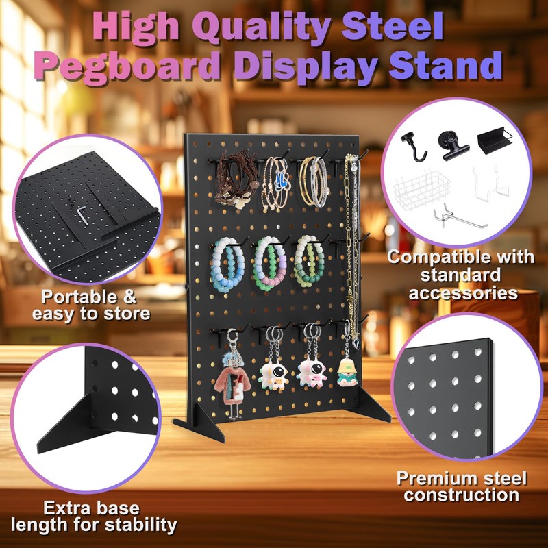 Acfunique 2 Pack Peg Board Display Stand for Vendors with