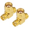 BOOBRIE 2-Pack SMA Connector Splitter RP-SMA Male to 2 RPSMA