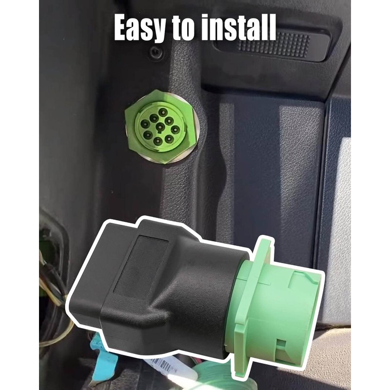 AUGREX OBD2 Male to Green J1939 Female Adapter 9pin to