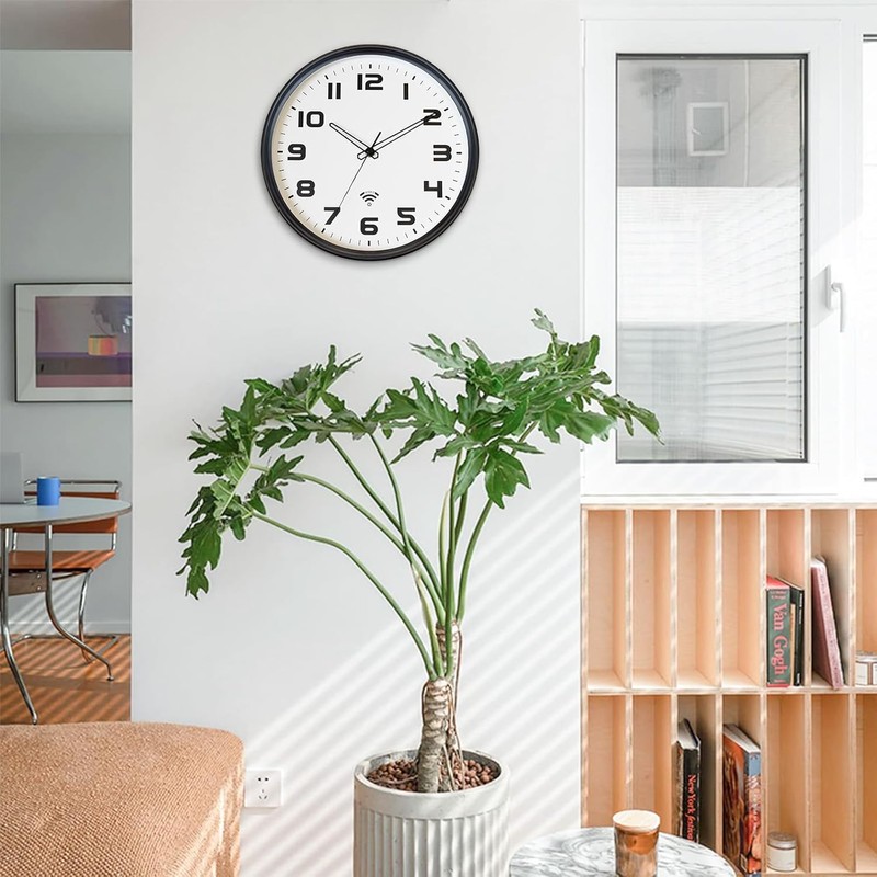 OCEST 12Inch Wi-Fi Wall Clock with Auto Sync Time &