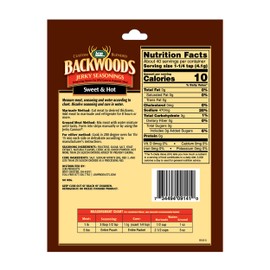 LEM Products Backwoods Sweet & Hot Jerky Seasoning, Ideal for Wild Game and Domestic Meat, Seasons Up to 5 Pounds of Meat, 5.8 Ounce Packet with Pre-Measured Cure Packet Included