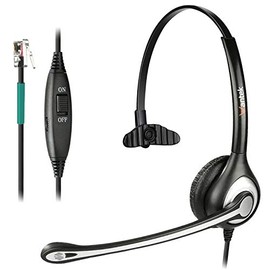 Wantek Corded Telephone Headset Mono w/Noise Canceling Mic for Avaya Aastra Allworx Adtran Alcatel Lucent AltiGen Comdial Digium Gigaset InterTel Mitel Plantronics MiVoice Landline Deskphones(F600S1)