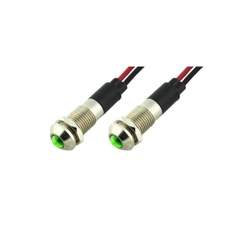 Alpinetech PL8B 8mm 5/16" Green 120V AC/DC LED Metal Signal