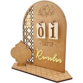 Ramadan Advent Calendar Wooden Countdown Calendars Decorations for Home, 30 Days Til Eid, Ramadan Gift for Kids, Ramadan and Eid Decor