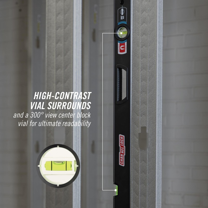CHANNELLOCK 48-Inch, Professional-Grade Magnetic Aluminum Box Level with Solid Block