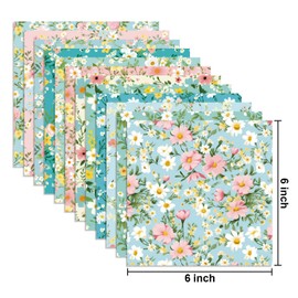 24 Sheets Small Floral Pattern Paper, 6" x 6" Flower Scrapbooking Supplies Paper Decorative Craft Paper for DIY Card Making Photo Album Junk Journal Décor