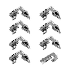 LIKERAINY 90Deg Short-arm Inset Blind Corner Hinge Ø 26mm H4 Without Damper for Cabinet Door Stud Hinges for Cupboard Wardrobe Doors Pack of 8 Pieces