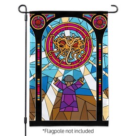 Graphics and More Flying Spaghetti Monster Stained Glass Garden Yard Flag (Pole Not Included)