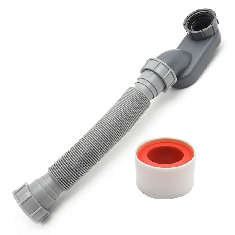 1-1/2 Inch Freestanding Bathtub Shower Drain Pipe, P-joint Low Profile