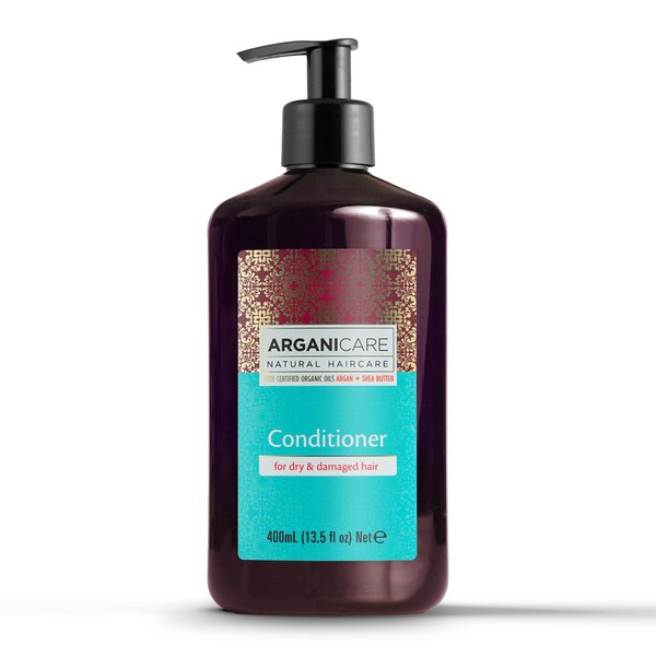 Arganicare Deep Conditioner for Dry Damaged Hair, Organic Argan Oil Conditioner for Colored, Curly, Fine Hair Treatment for Dry Damaged Hair Care, 400-ml