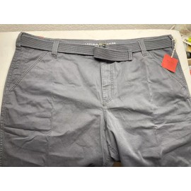 Mossimo Supply Co Mens Chino Flat Front Dark Gray Belted Shorts SIZE 48 / XXL