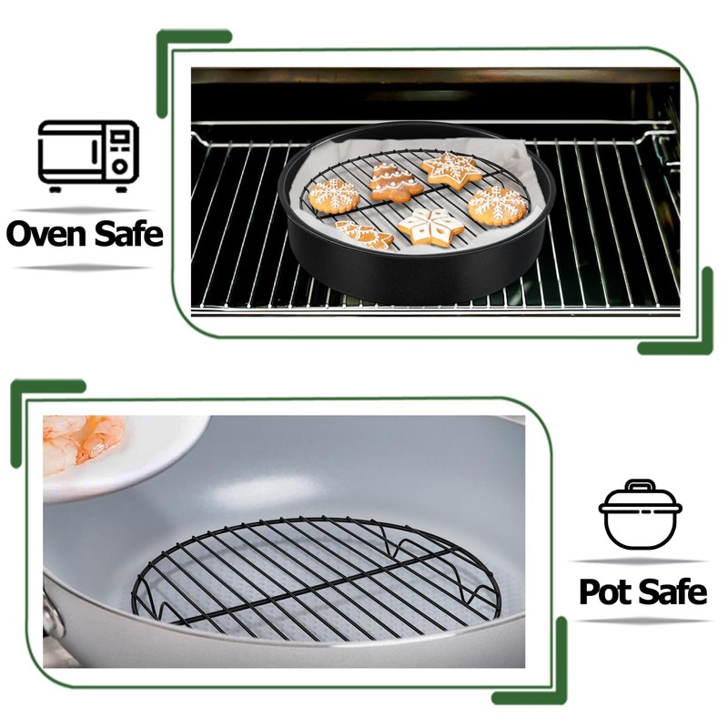 TeamFar Round Cooling Rack, 9" Non-stick Stainless Steel Baking Rack