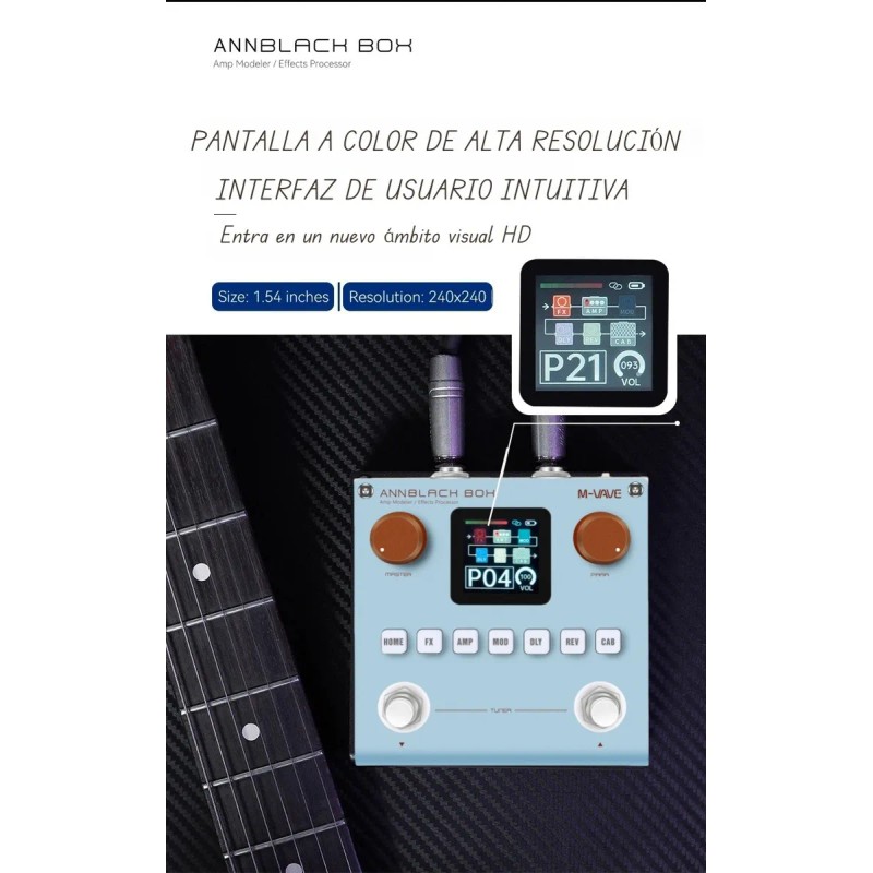 M-vave Annblackbox Guitarra Efecto Procesador Multifuncional