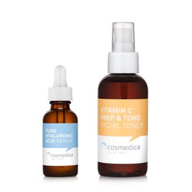 Cosmedica Skincare Hyaluronic Acid Serum and Vitamin C Facial Toner- Treatment Set by Cosmedica Skincare                                              