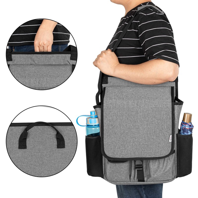 LUXJA Car Front Seat Organizer with Cover and Laptop Sleeve,