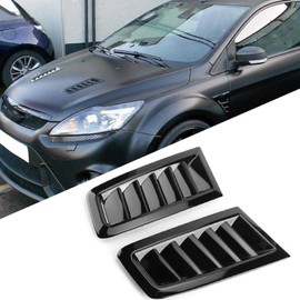 Auto Motorhaube Entlüftungs Abdeckung, Akozon ABS Motorhaube Luftentlüftung Bonnet Vent Hood Cover Car Dekorative Modifikation Zubehör für Focus RS MK2(Glänzend schwarz)