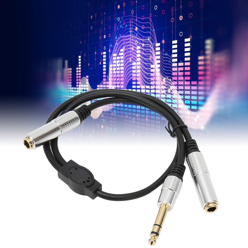 6.35mm to Dual 6.35mm Y Splitter Cable Professional 1/4 Inch
