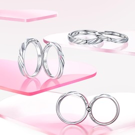 FANCIME Women's Men's Pair Necklace, Set of 2, Heart Matching, Magnet, Ring, Magnet, Unisex, Engagement, Anniversary, Matching Gift, Gift Wrapping Included, Silver